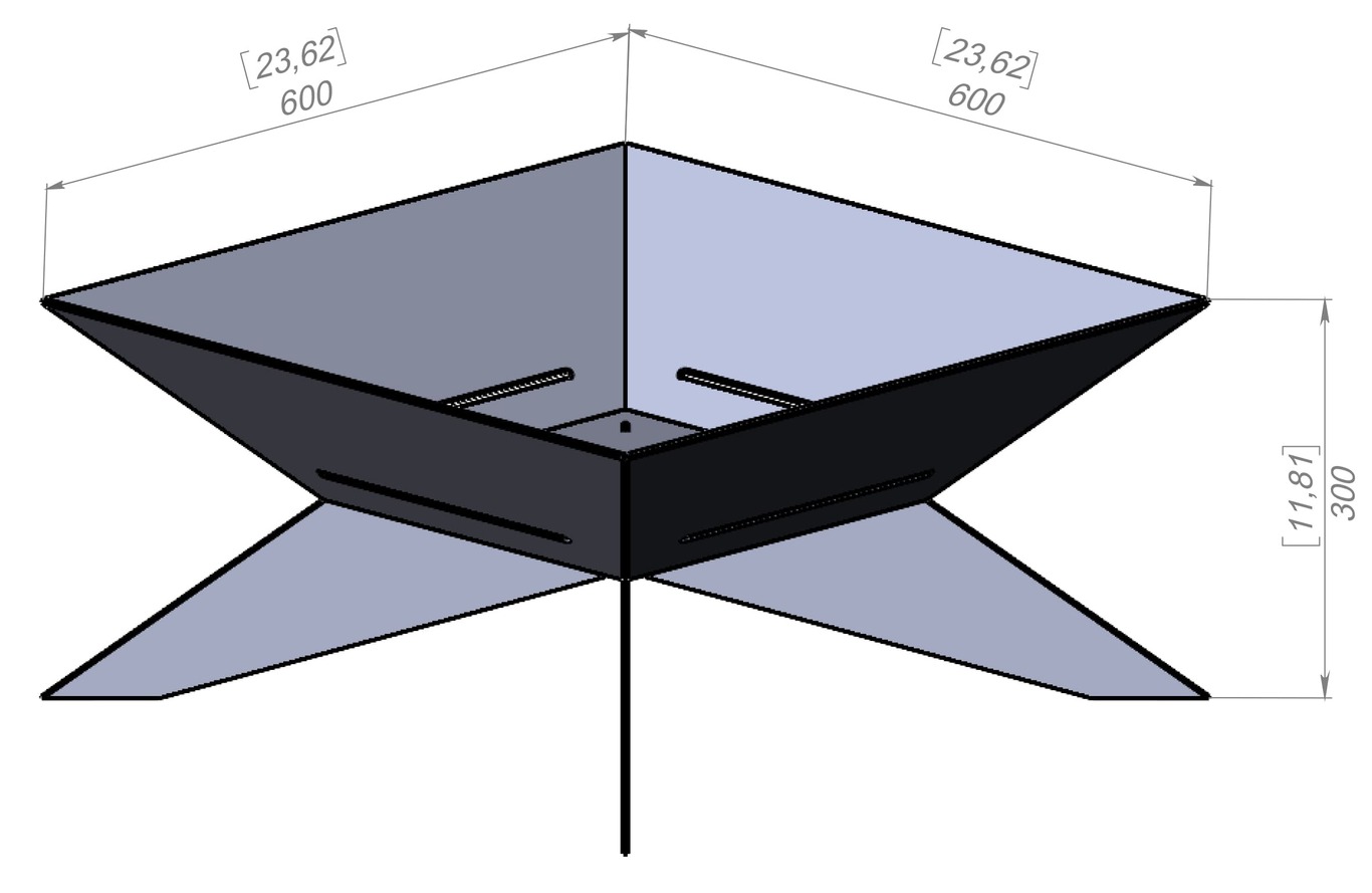 X Legs Square Fire Pit. DXF, SVG files for laser, plasma cutting. Фото 7