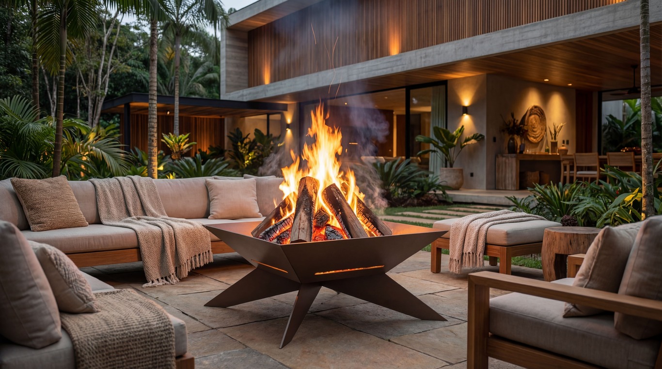 X Legs Square Fire Pit. DXF, SVG files for laser, plasma cutting
