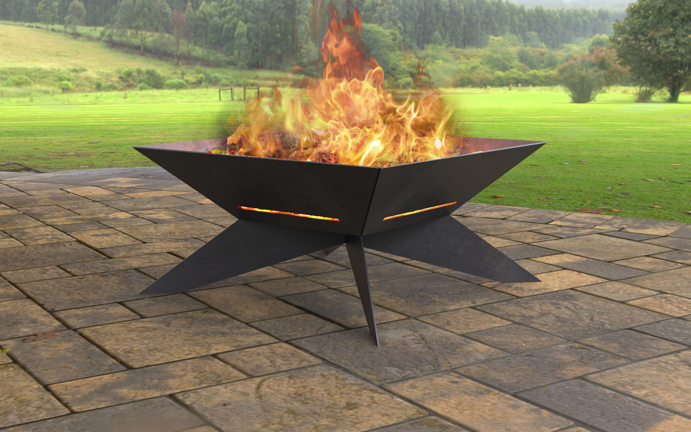 X Legs Square Fire Pit. DXF, SVG files for laser, plasma cutting. Фото 3