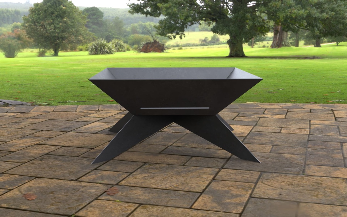 X Legs Square Fire Pit. DXF, SVG files for laser, plasma cutting. Фото 4