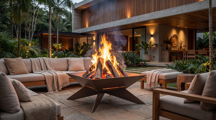 X Legs Square Fire Pit. DXF, SVG files for laser, plasma cutting