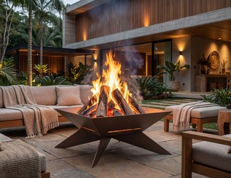 X Legs Square Fire Pit. DXF, SVG files for laser, plasma cutting