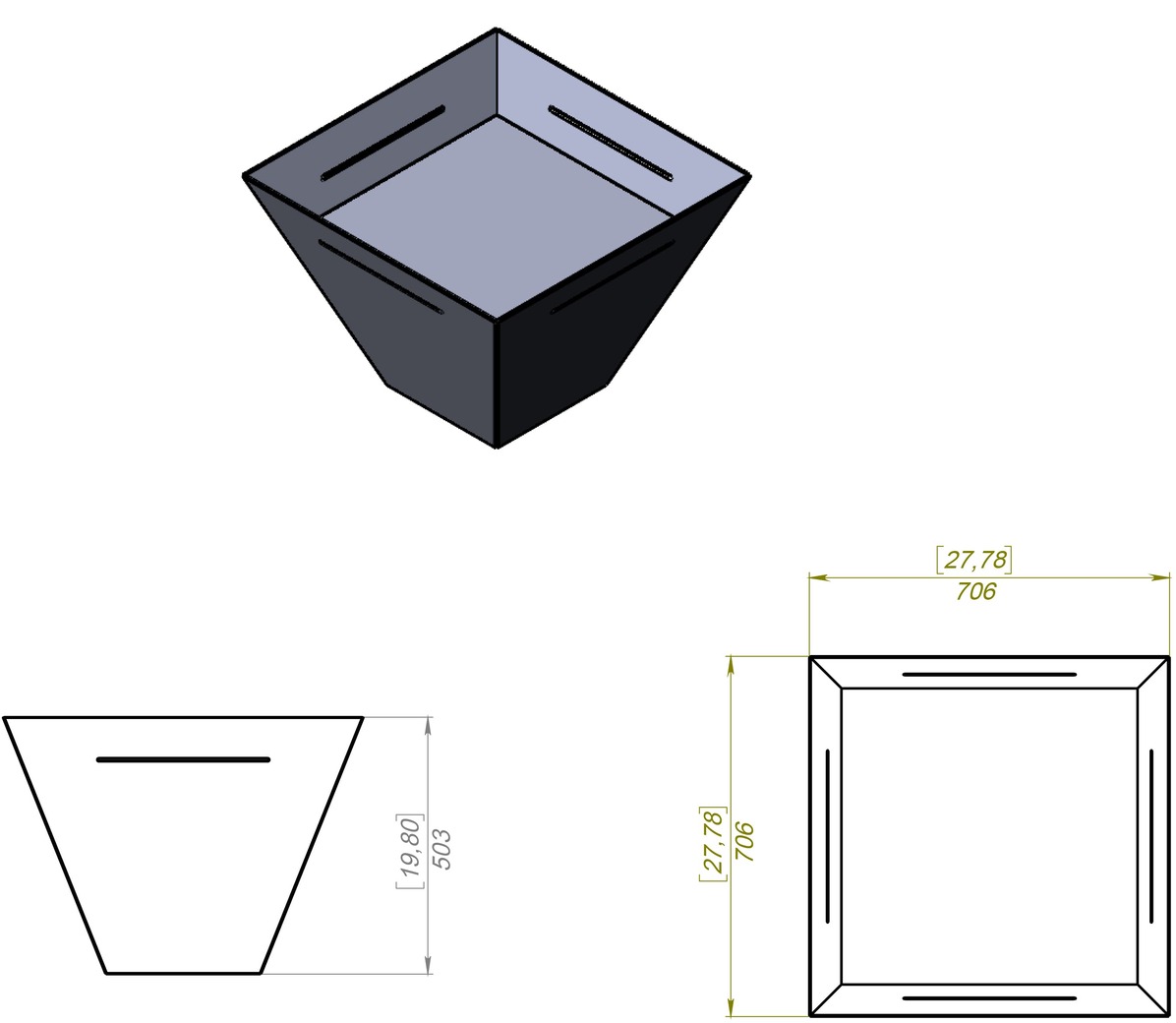 New Type Square Fire Pit. DXF, SVG files for laser, plasma cutting. Фото 8