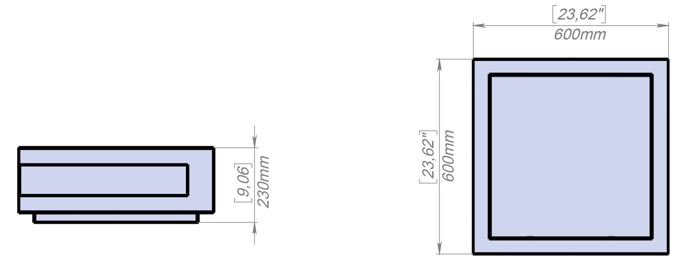 Braciere Quadrato Basso. File DXF, SVG per taglio laser, plasma. Фото 7