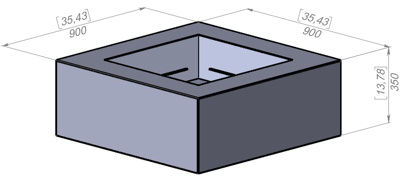 Modern Square Fire Pit. DXF, SVG files for laser, plasma cutting. Фото 9