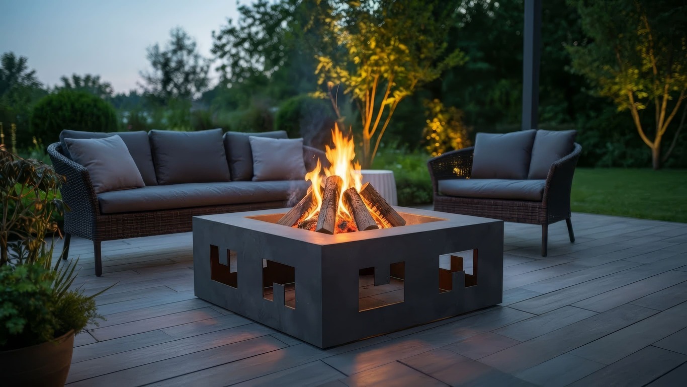 Modern Square Fire Pit V2. DXF, SVG files for laser, plasma cutting. Фото 2