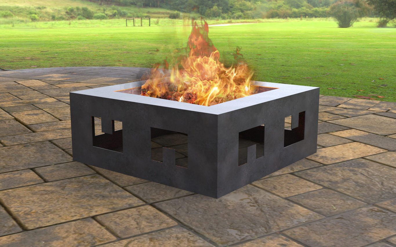 Modern Square Fire Pit V2. DXF, SVG files for laser, plasma cutting. Фото 4