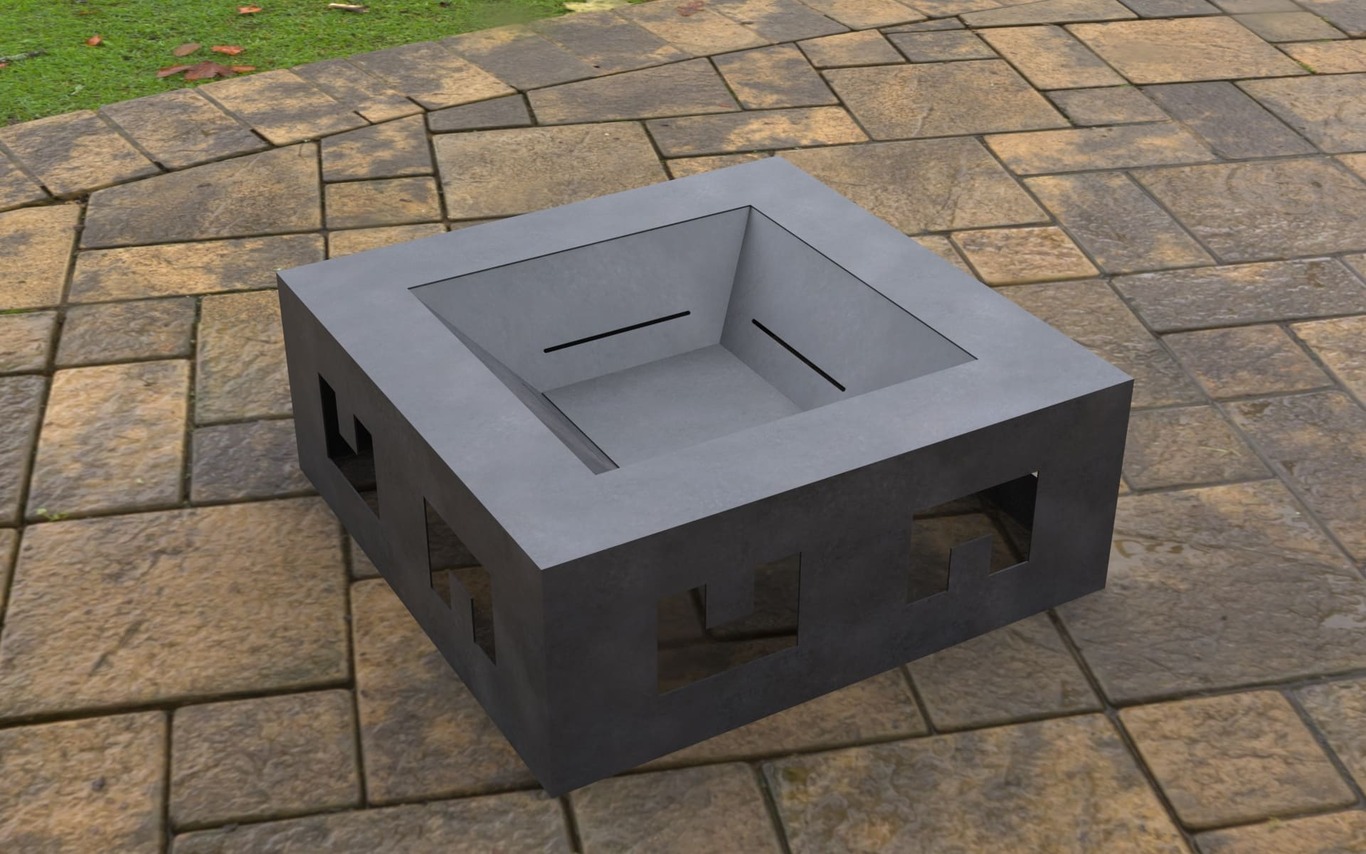 Modern Square Fire Pit V2. DXF, SVG files for laser, plasma cutting. Фото 5