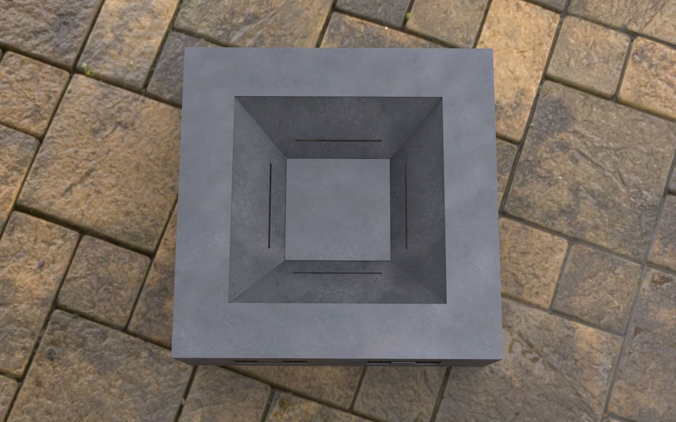 Modern Square Fire Pit V2. DXF, SVG files for laser, plasma cutting. Фото 6