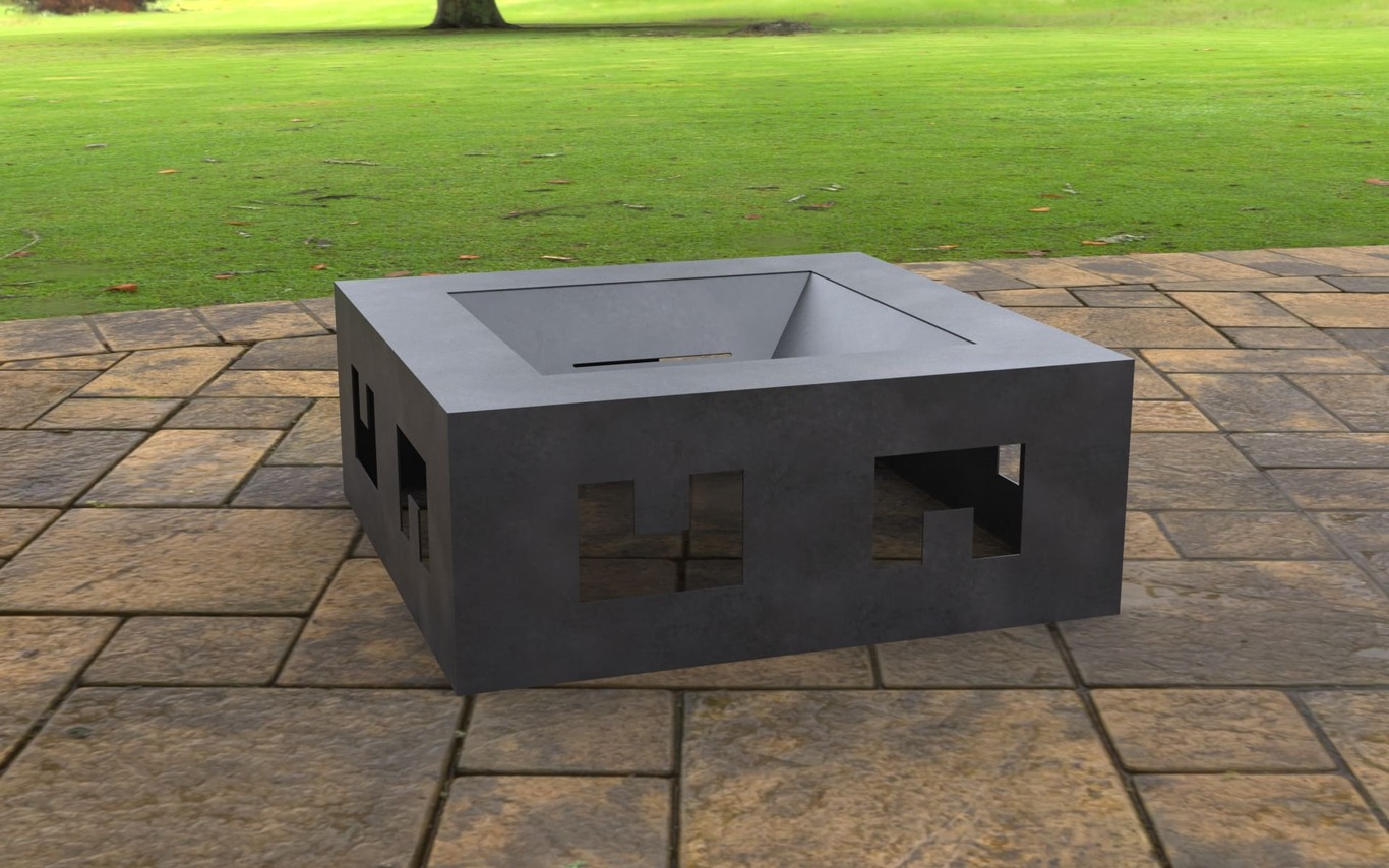 Modern Square Fire Pit V2. DXF, SVG files for laser, plasma cutting. Фото 7