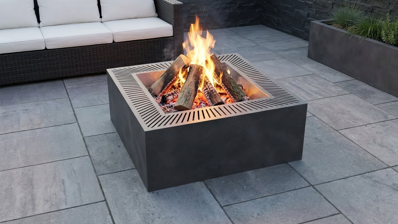 Modern Square Fire Pit V3. DXF, SVG files for laser, plasma cutting