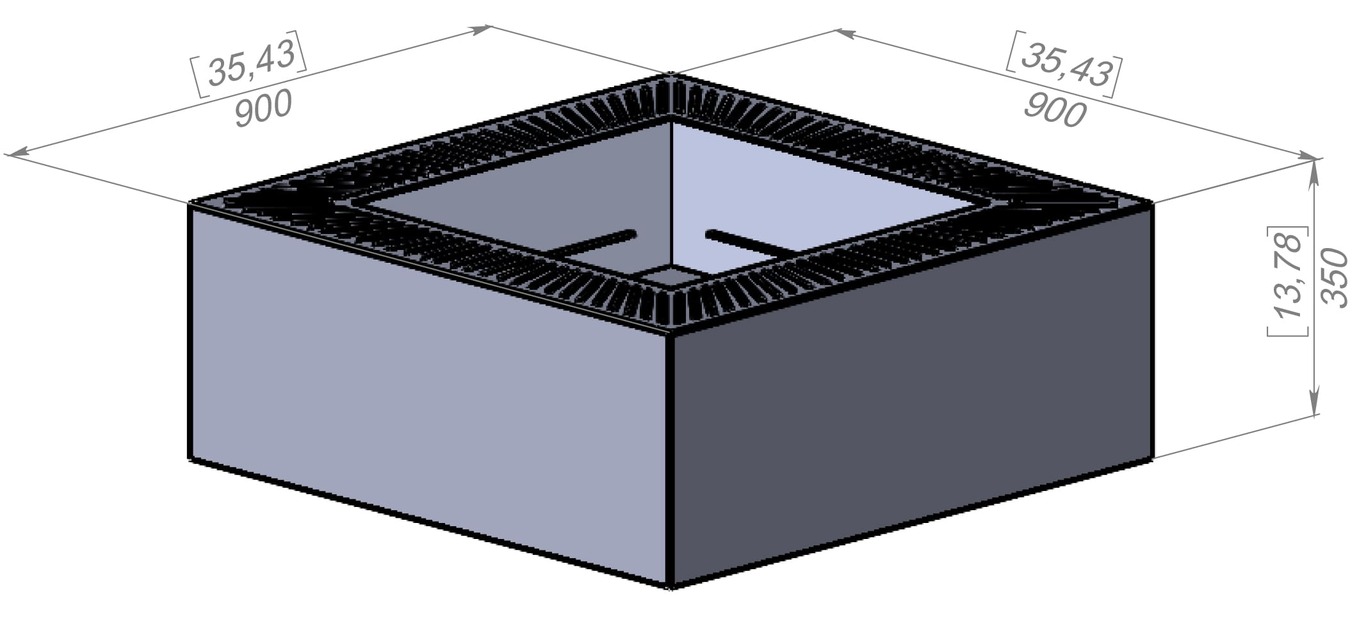 Modern Square Fire Pit V3. DXF, SVG files for laser, plasma cutting. Фото 7