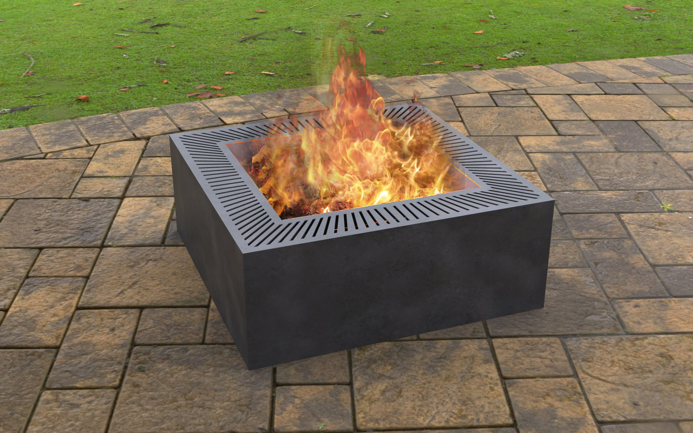 Modern Square Fire Pit V3. DXF, SVG files for laser, plasma cutting. Фото 2