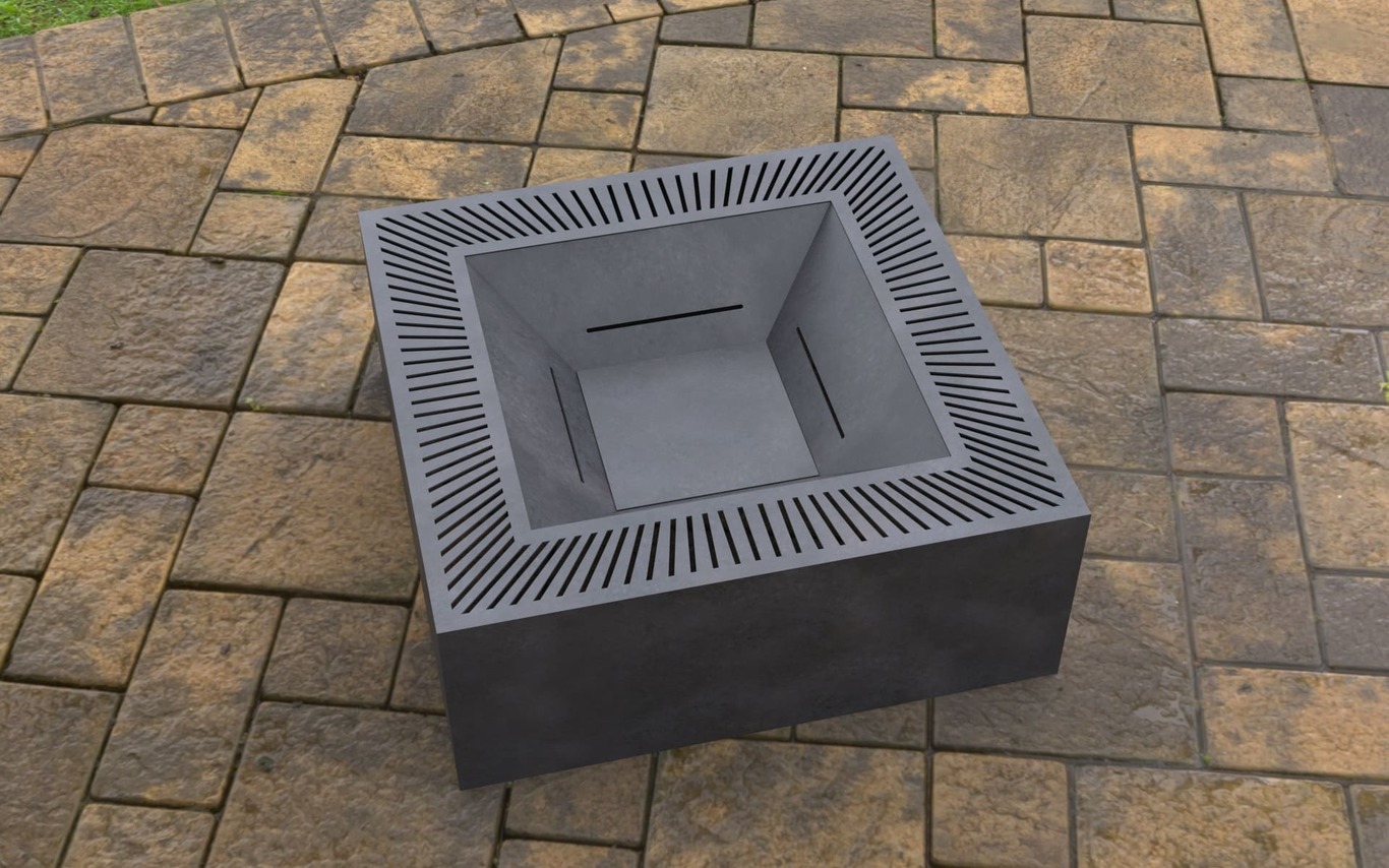 Modern Square Fire Pit V3. DXF, SVG files for laser, plasma cutting. Фото 4
