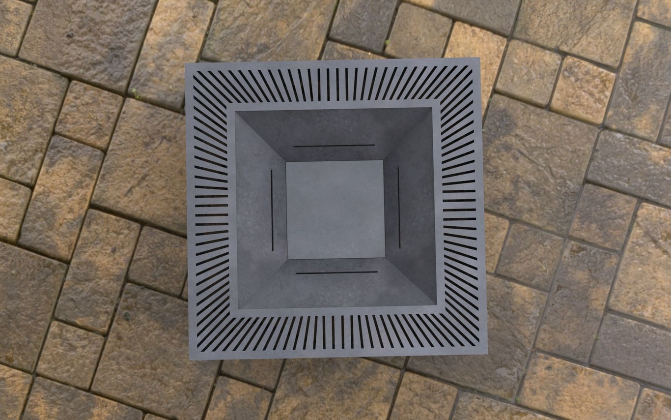 Modern Square Fire Pit V3. DXF, SVG files for laser, plasma cutting. Фото 6