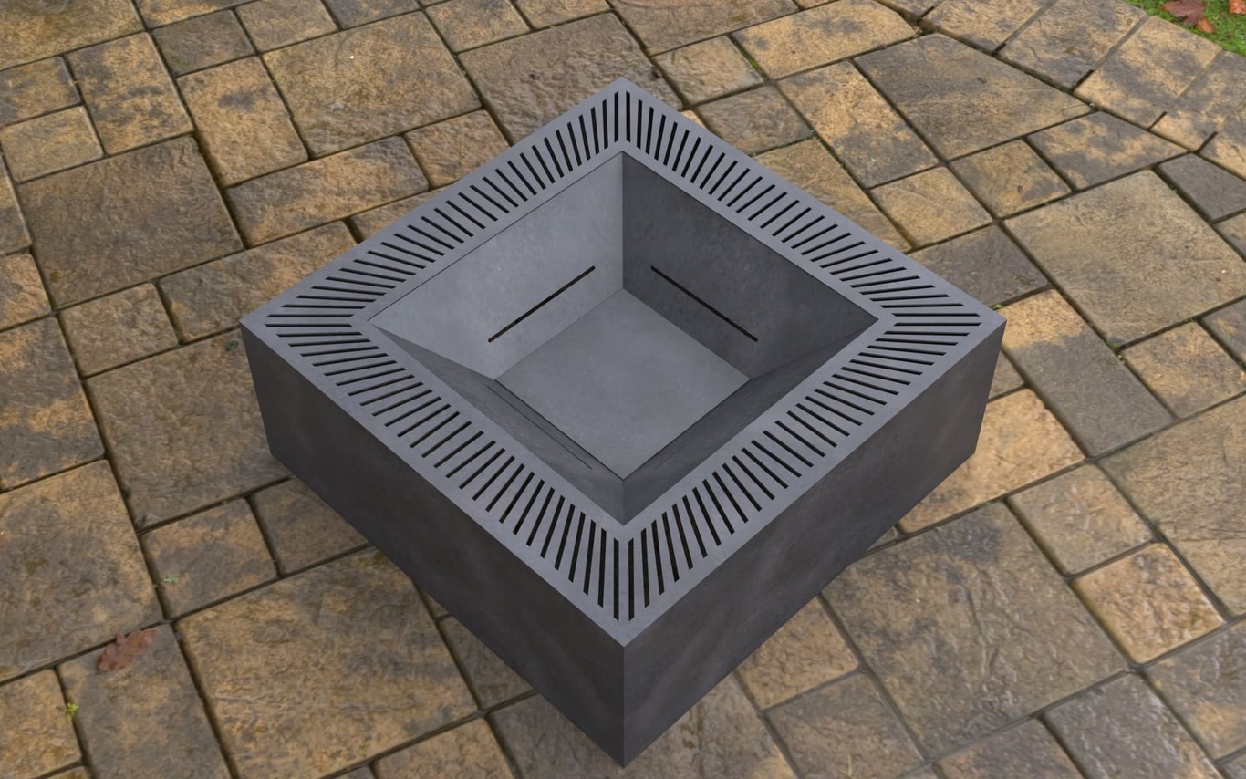 Modern Square Fire Pit V3. DXF, SVG files for laser, plasma cutting. Фото 5