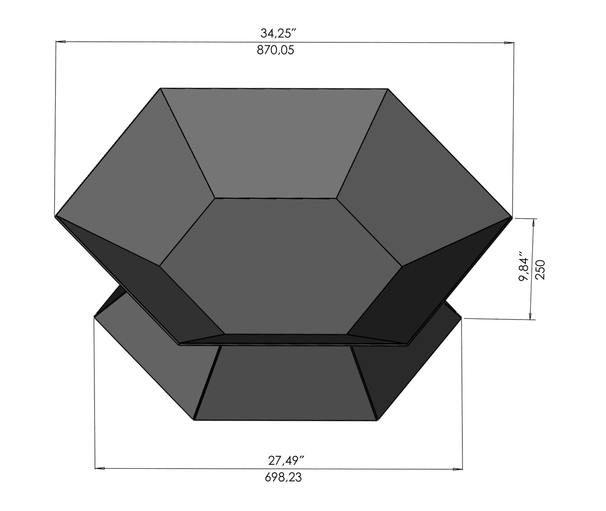Brasero Hexagonal. Fichiers DXF, SVG pour découpe laser et plasma. Фото 8