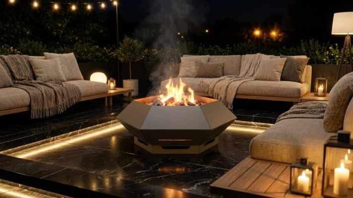 Hexagon Fire Pit V3. DXF, SVG files for laser, plasma cutting