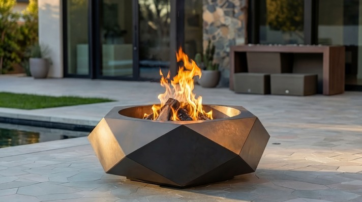 Volumetric Hexagon Fire Pit. DXF, SVG files for laser, plasma cutting