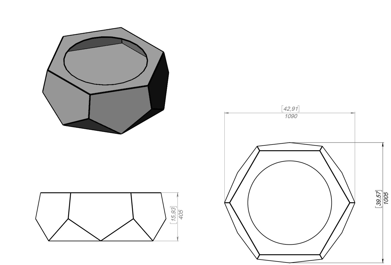 Volumetric Hexagon Fire Pit V2. DXF, SVG files for laser, plasma cutting. Фото 9