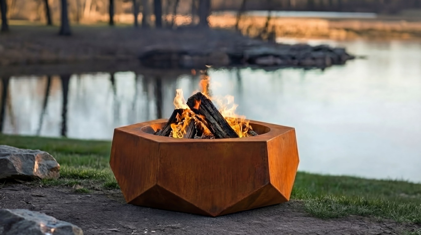 Volumetric Hexagon Fire Pit V2. DXF, SVG files for laser, plasma cutting