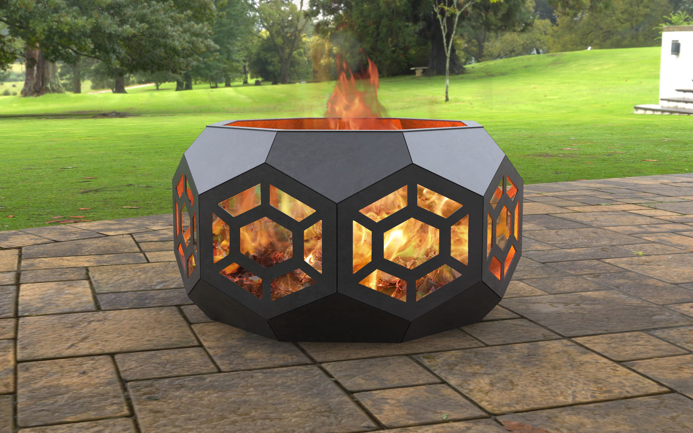 Volumetric Octagon Fire Pit. DXF, SVG files for laser, plasma cutting. Фото 3
