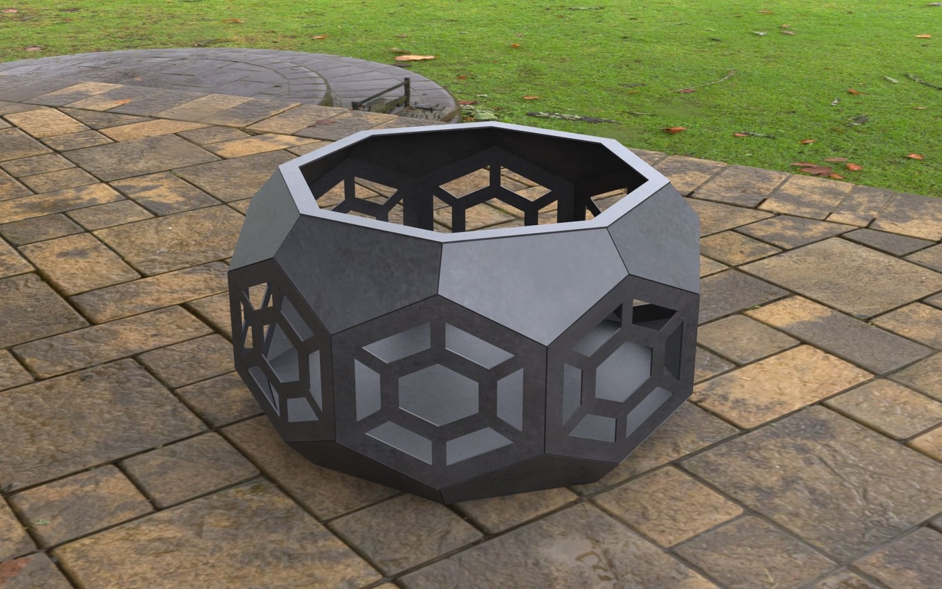 Volumetric Octagon Fire Pit. DXF, SVG files for laser, plasma cutting. Фото 5