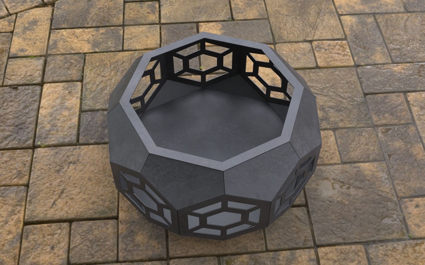 Volumetric Octagon Fire Pit. DXF, SVG files for laser, plasma cutting. Фото 6