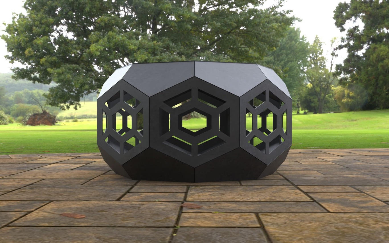 Volumetric Octagon Fire Pit. DXF, SVG files for laser, plasma cutting. Фото 7