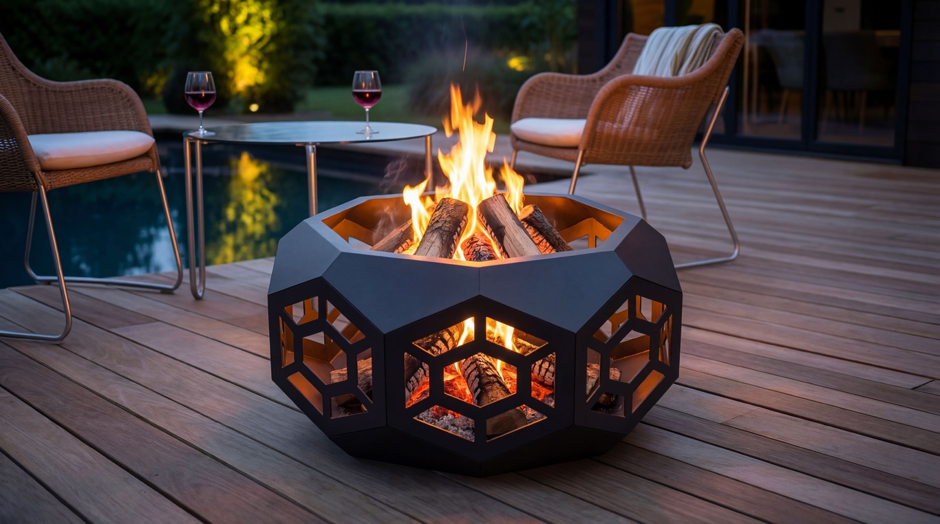 Volumetric Octagon Fire Pit. DXF, SVG files for laser, plasma cutting