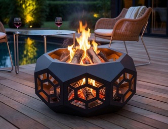 Volumetric Octagon Fire Pit. DXF, SVG files for laser, plasma cutting