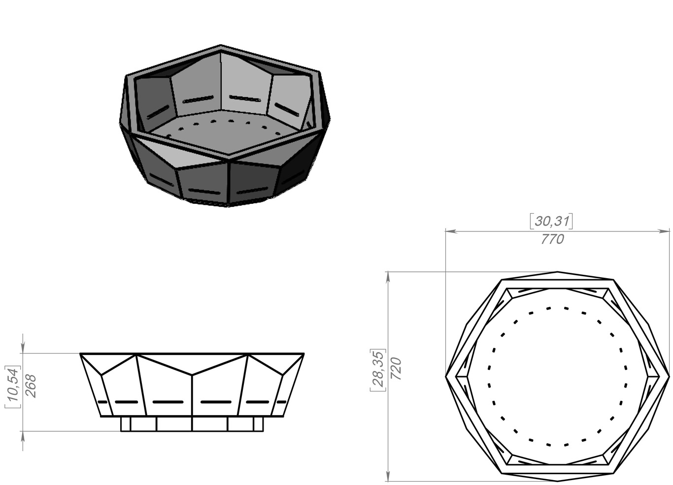 Modern New Fire Pit. DXF, SVG files for laser, plasma cutting. Фото 8