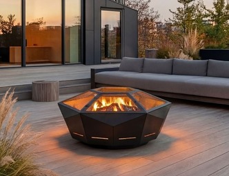 Fire Pit with Spark Arrestor. DXF, SVG files for laser, plasma cutting