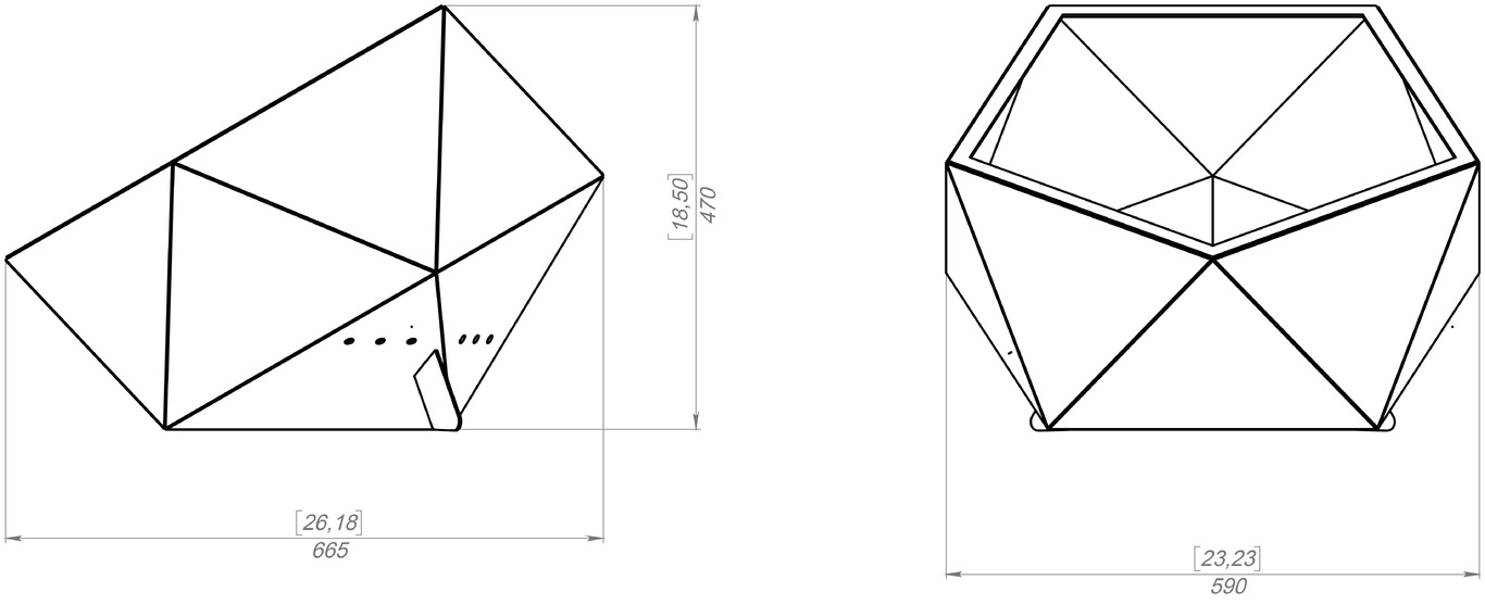 Brasero avec pieds. Fichiers DXF, SVG pour découpe laser et plasma. Фото 11