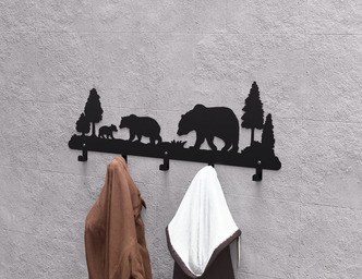 Bears Wall-Mounted Coat Rack. DXF, SVG files for plasma, laser cutting. Wall Coatrack