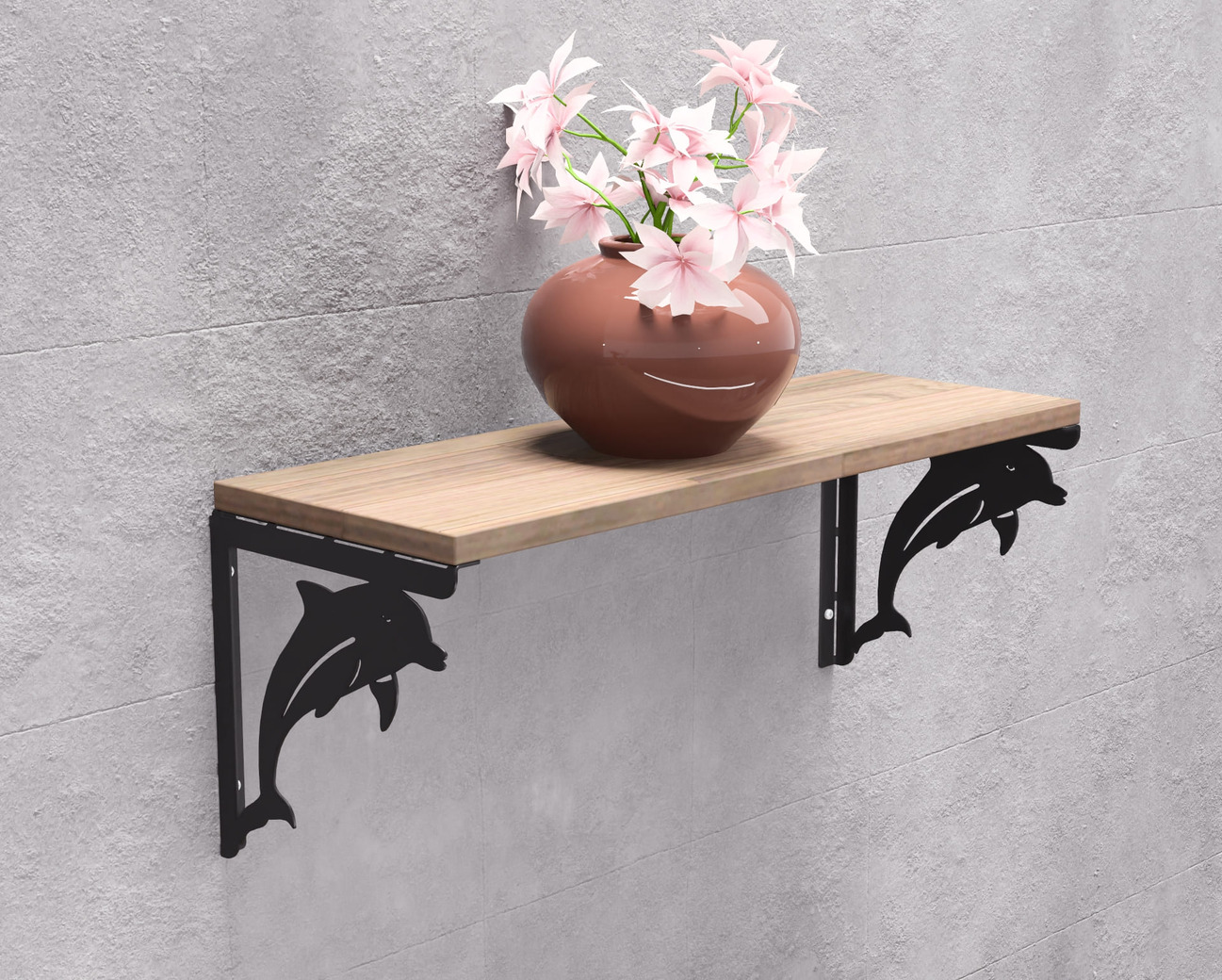 Dolphin Shelf Bracket. DXF, SVG files for plasma, laser cutting. Shelving Bracket. Фото 4