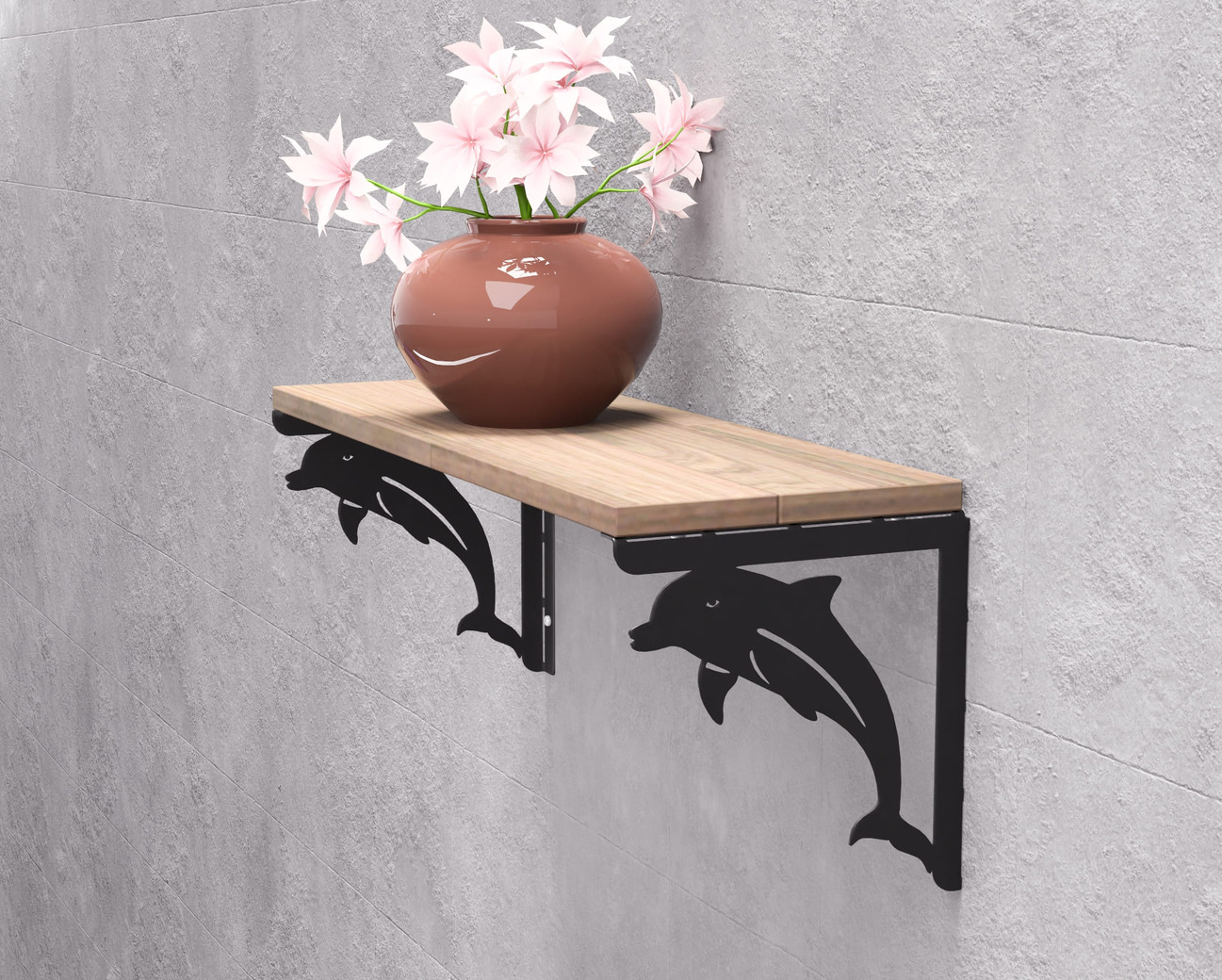 Dolphin Shelf Bracket. DXF, SVG files for plasma, laser cutting. Shelving Bracket. Фото 3