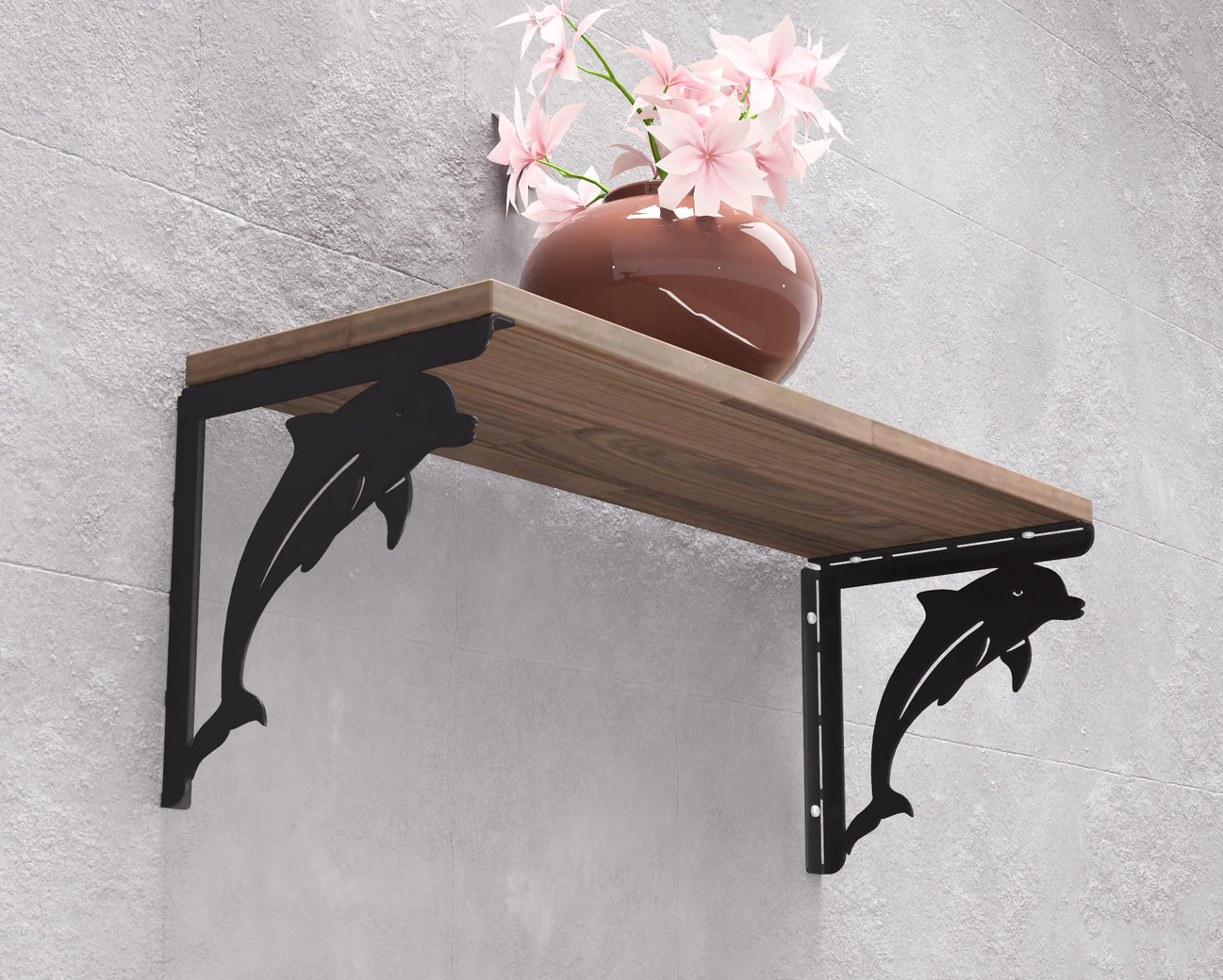 Dolphin Shelf Bracket. DXF, SVG files for plasma, laser cutting. Shelving Bracket. Фото 2