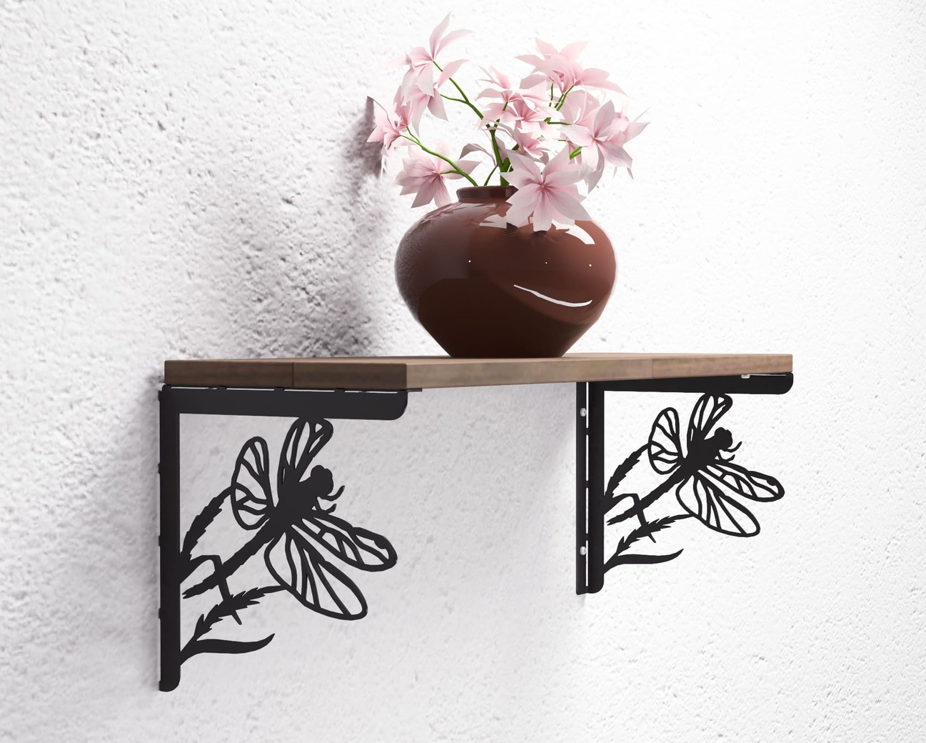 Dragonfly Shelf Bracket. DXF, SVG files for plasma, laser cutting. Shelving Bracket