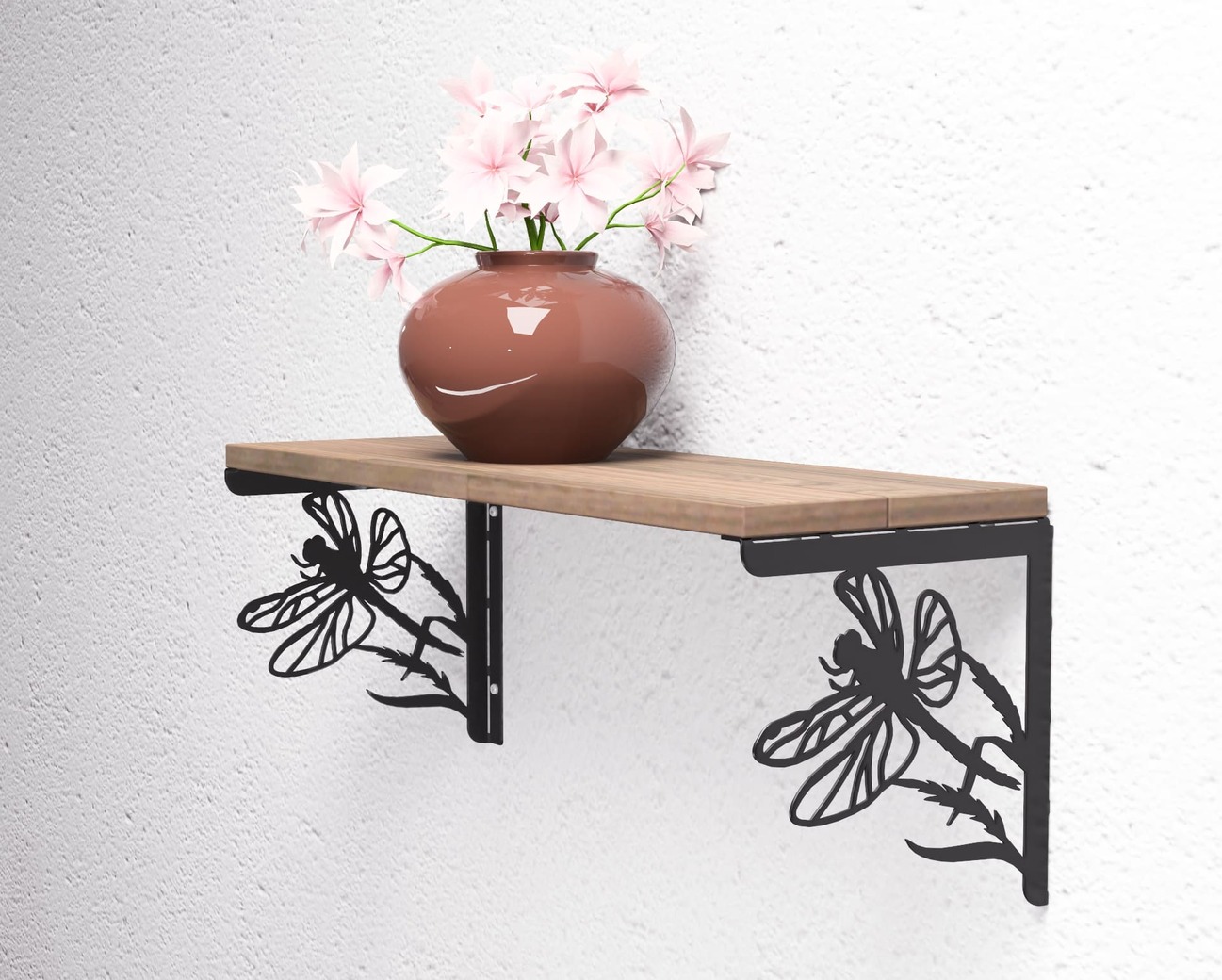 Dragonfly Shelf Bracket. DXF, SVG files for plasma, laser cutting. Shelving Bracket. Фото 4