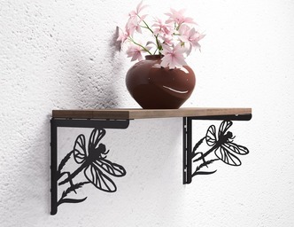 Dragonfly Shelf Bracket. DXF, SVG files for plasma, laser cutting. Shelving Bracket