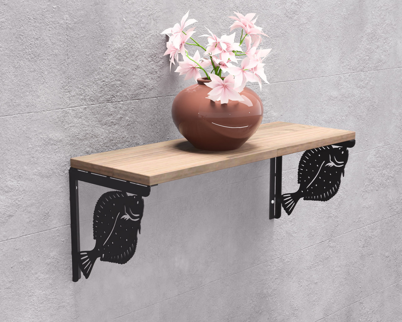 Flounder Shelf Bracket. DXF, SVG files for plasma, laser cutting. Shelving Bracket. Фото 2