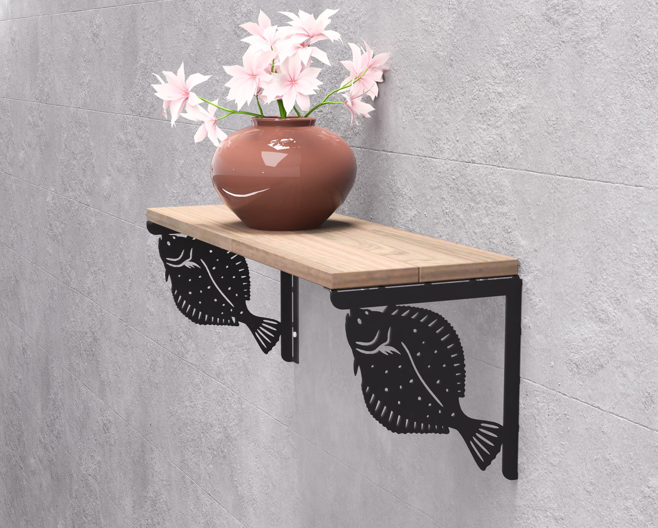 Flounder Shelf Bracket. DXF, SVG files for plasma, laser cutting. Shelving Bracket. Фото 4