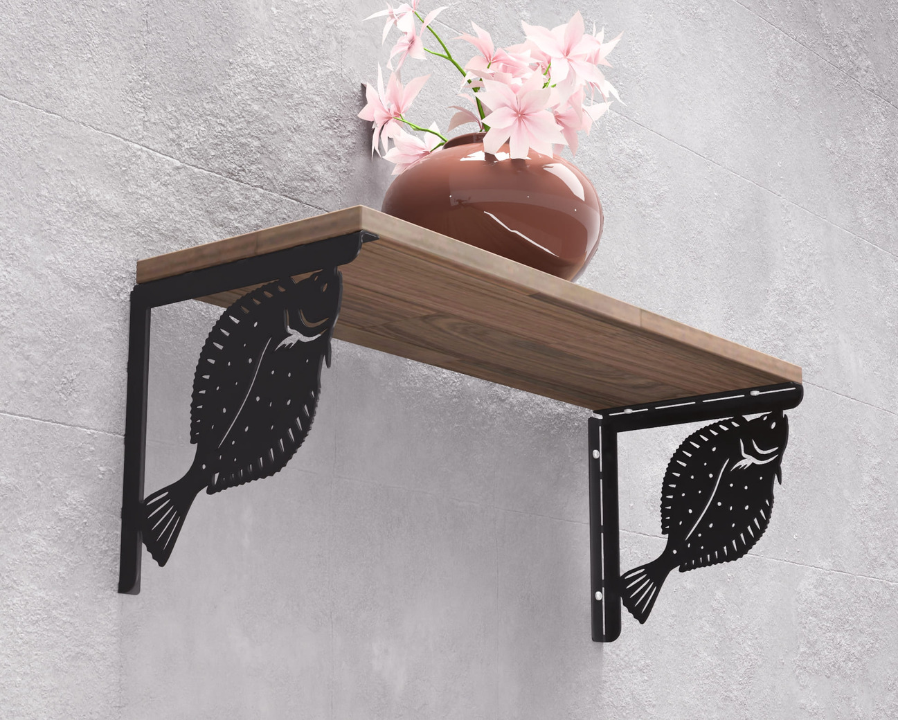 Flounder Shelf Bracket. DXF, SVG files for plasma, laser cutting. Shelving Bracket. Фото 3