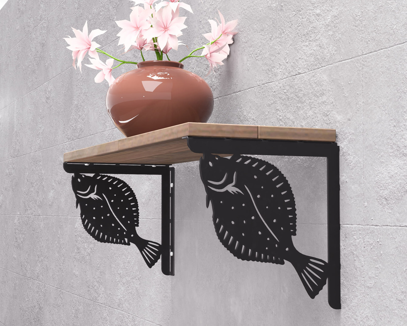Flounder Shelf Bracket. DXF, SVG files for plasma, laser cutting. Shelving Bracket. Фото 10