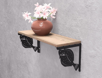 Flounder Shelf Bracket. DXF, SVG files for plasma, laser cutting. Shelving Bracket