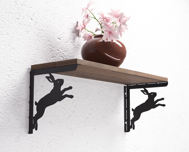 Suporte para prateleira Lebre. Arquivos DXF e SVG para corte e plasma a laser. Apoio para prateleira