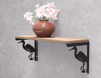 Heron Shelf Bracket. DXF, SVG files for plasma, laser cutting. Shelving Bracket