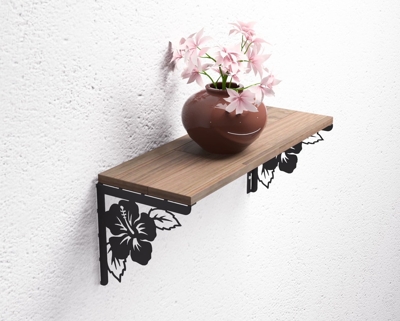 Hibiscus Shelf Bracket. DXF, SVG files for plasma, laser cutting. Shelving Bracket. Фото 8