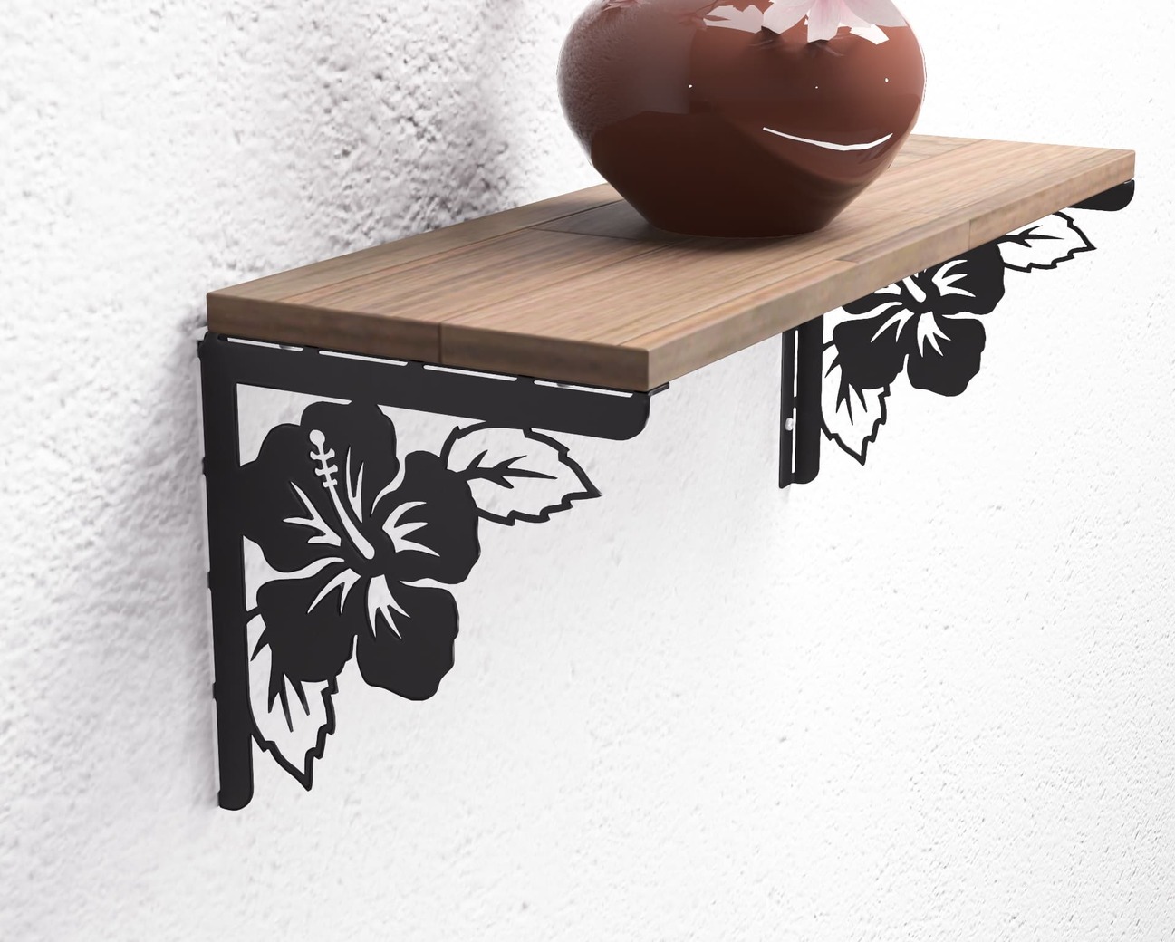 Hibiscus Shelf Bracket. DXF, SVG files for plasma, laser cutting. Shelving Bracket. Фото 6